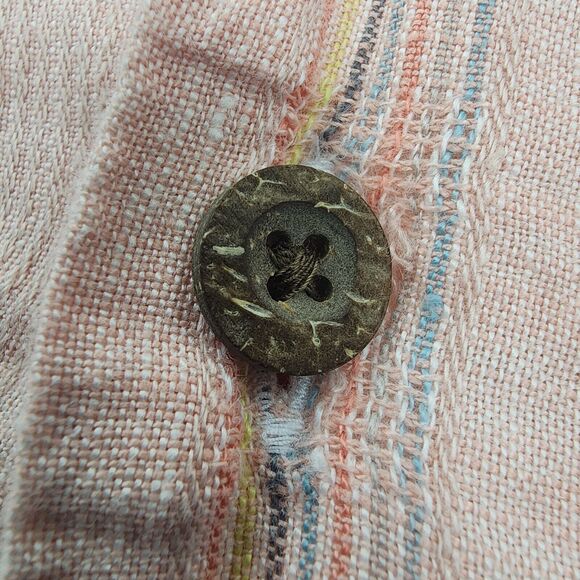 Tommy Bahama Shirt Mens XL Plaid Linen Camp Loop Collar Coconut Buttons Sur Mer - Picture 13 of 16